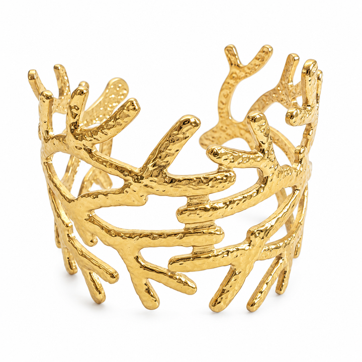 Coral Reef Gold Plated Waterproof Cuff