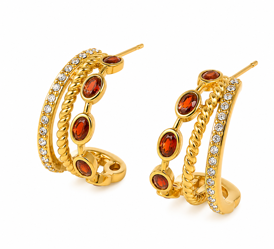 Burnt Orange Serenity Hoop Earrings