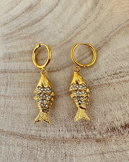 The Glowproof Shimmerfish Gold Earrings