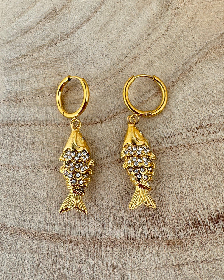 The Shimmerfish Gold Plated Waterproof Gold Earrings