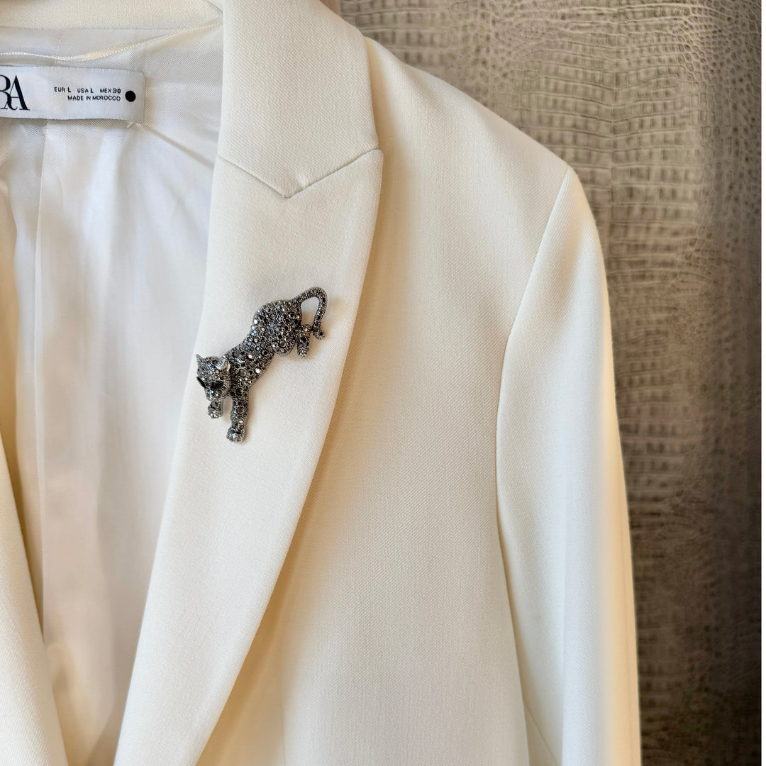 Black Cheetah Brooch