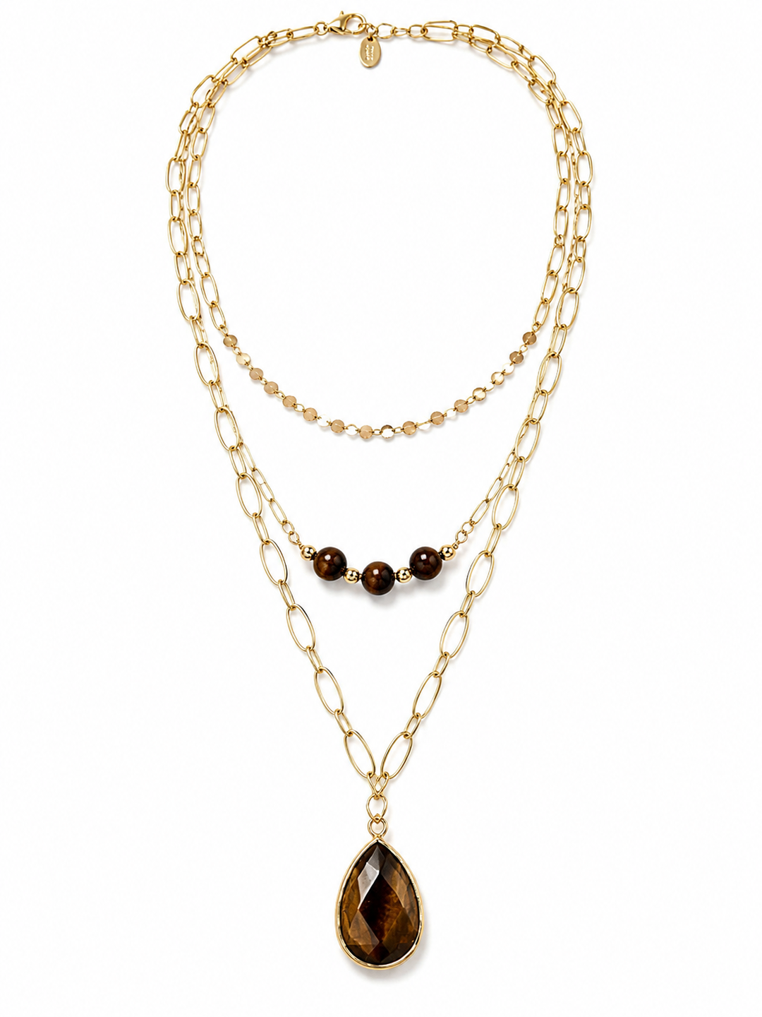 Tiger Eye Triple Layer Necklace