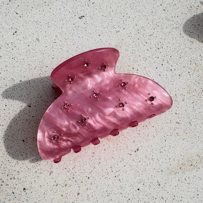 Pink Diamanté Hair Claw (Pack of 6)