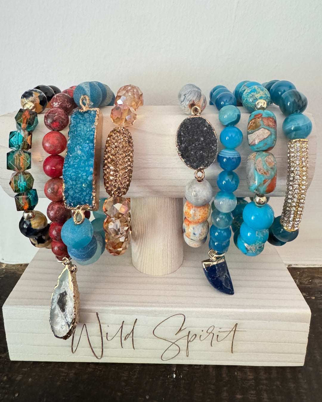 Orange & Blue Set of 8 Bracelets