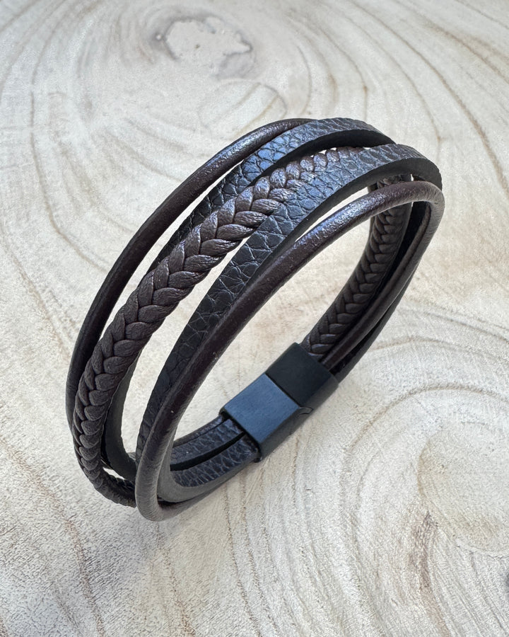 Men’s Brown Hudson Leather Bracelet