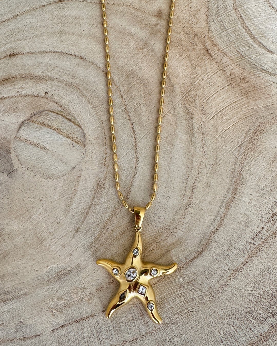 The Starfish Bling Gold Plated Waterproof Necklace