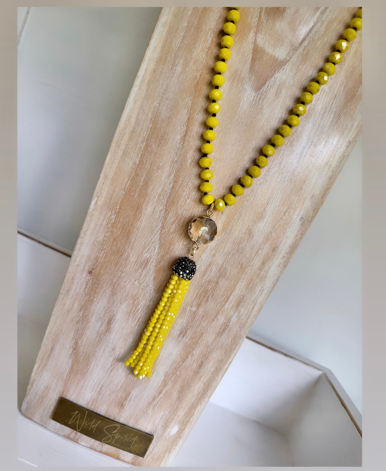 Yellow Tassel Necklace