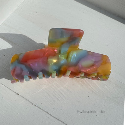 Rainbow Mix Hair Claw (4 Pack)