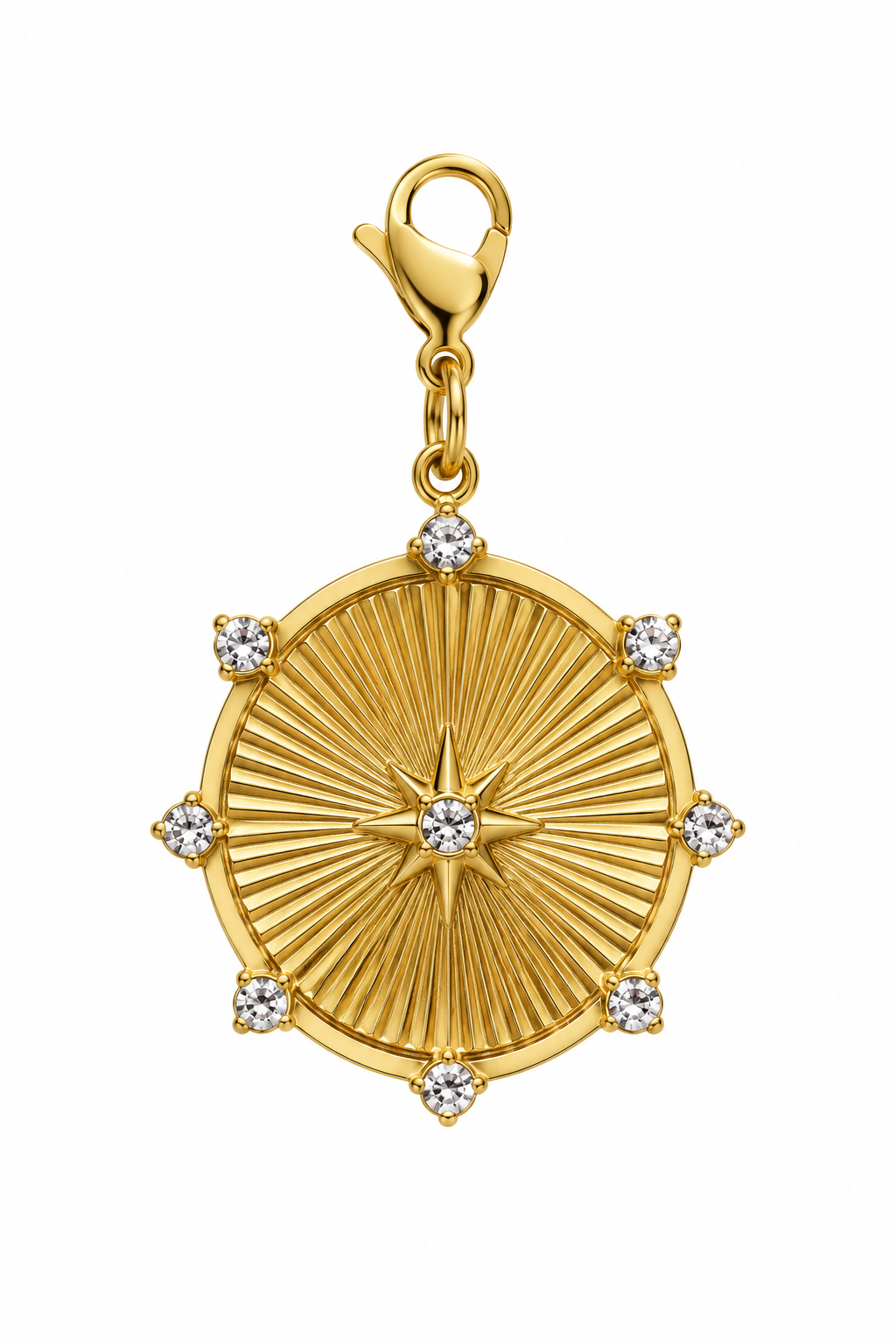 a gold pendant with diamonds