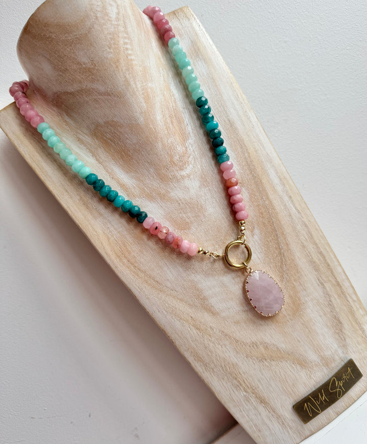 Rose & Amazonite ‘Adele’ Necklace
