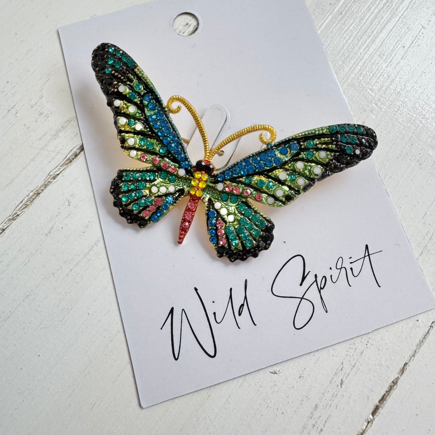 Blue Mix Butterfly Brooch