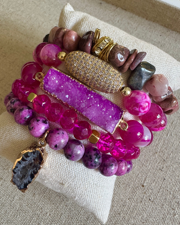 Pink Set of 5 Bracelets