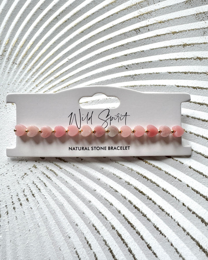Pink Opal Mini Heart Bracelet