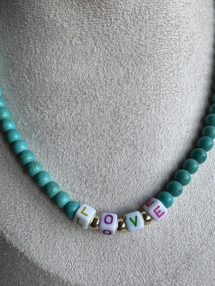 Blue LOVE Necklace