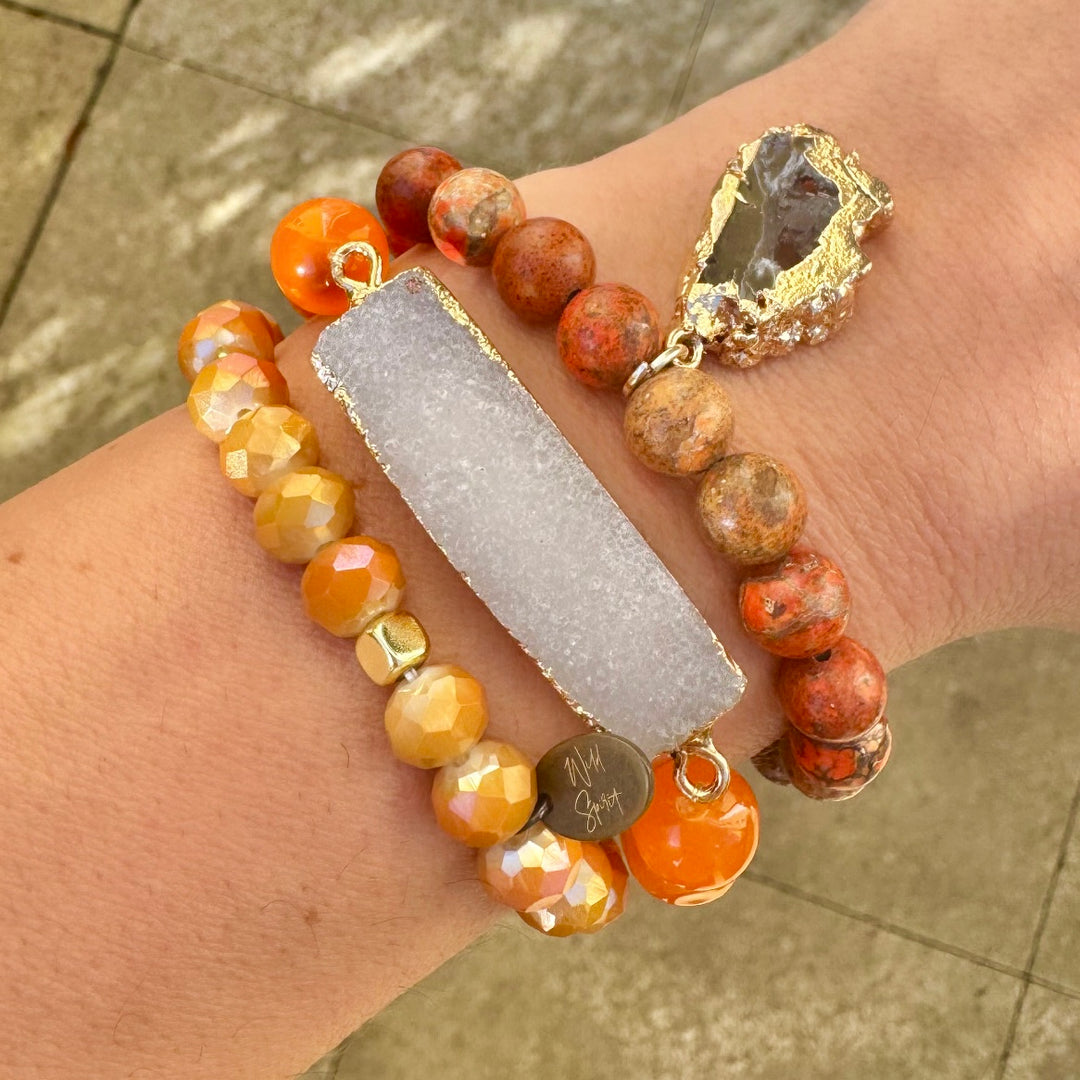 The Butternut Druzy Natural Stone Bracelet Stack
