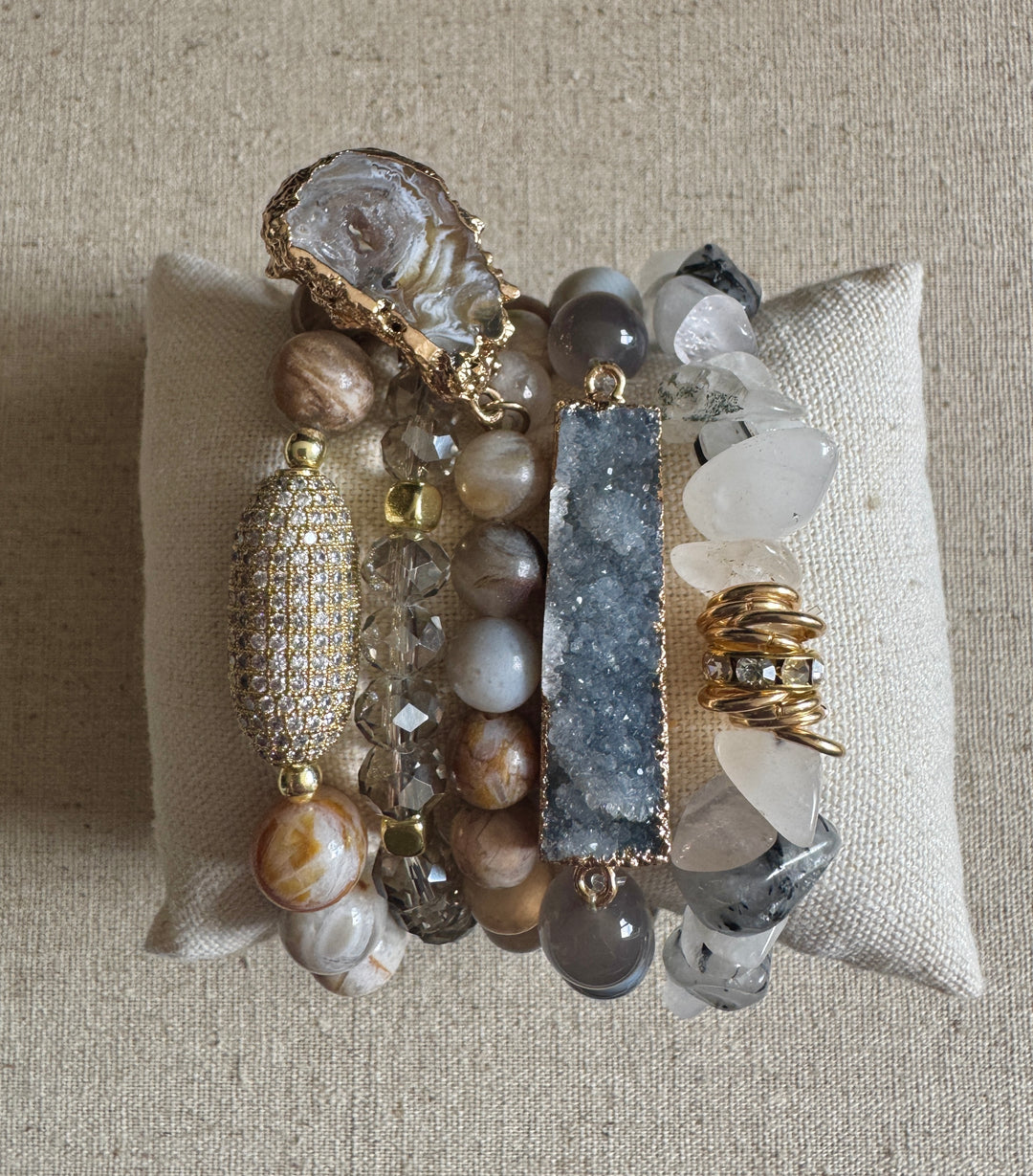 Natural Stone Set of 5 Bracelets