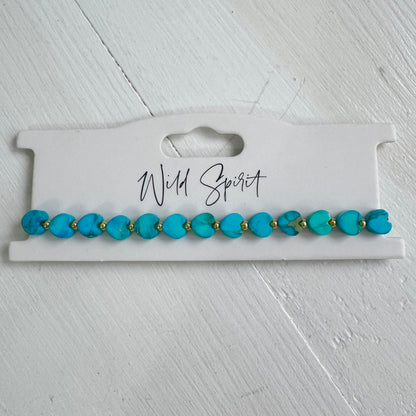 Blue Jasper Mini Heart Bracelet  (Pre-Order due end Jan)