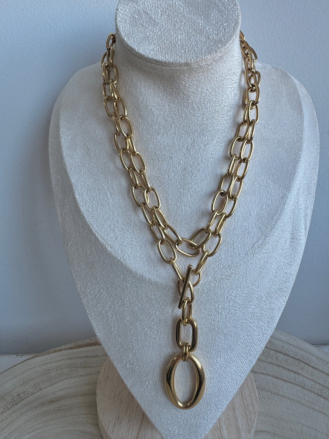Caprice Chunky Gold Plated Waterproof Necklace