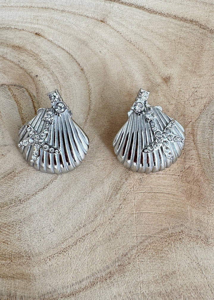 Silver Bling Starfish Earrings