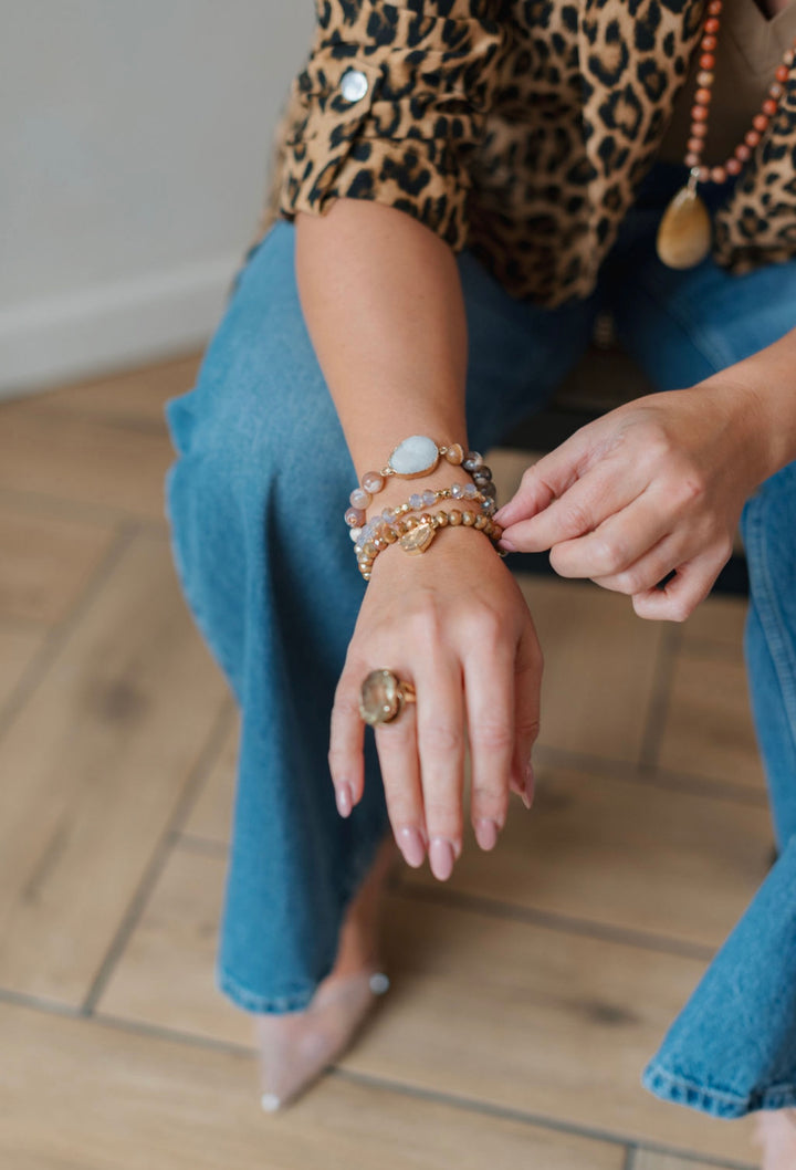 The Blush Natural Stone Bracelet Stack