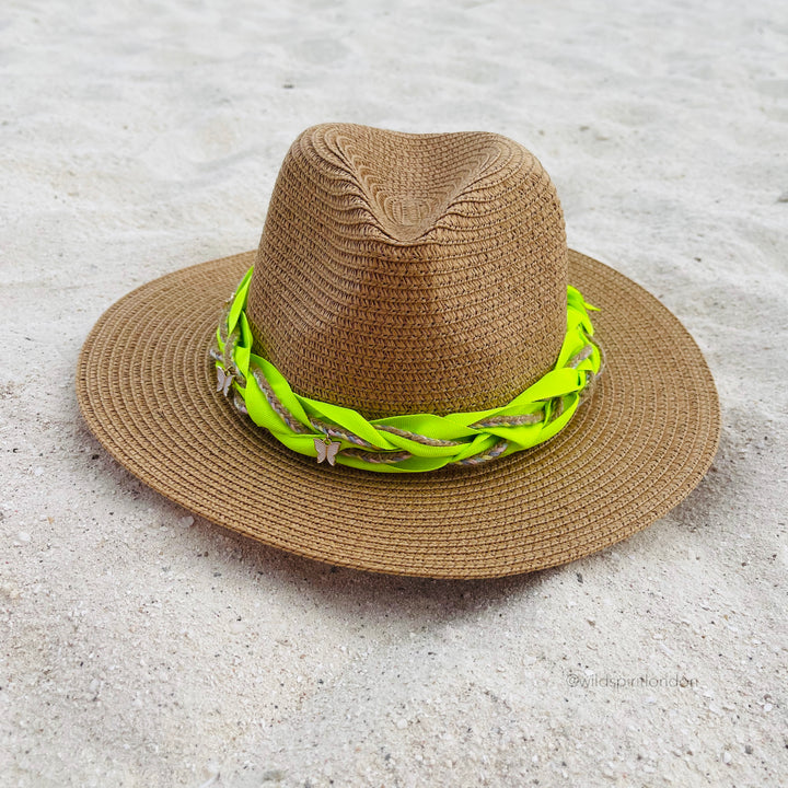 Neon Butterfly Boho Sun Hat