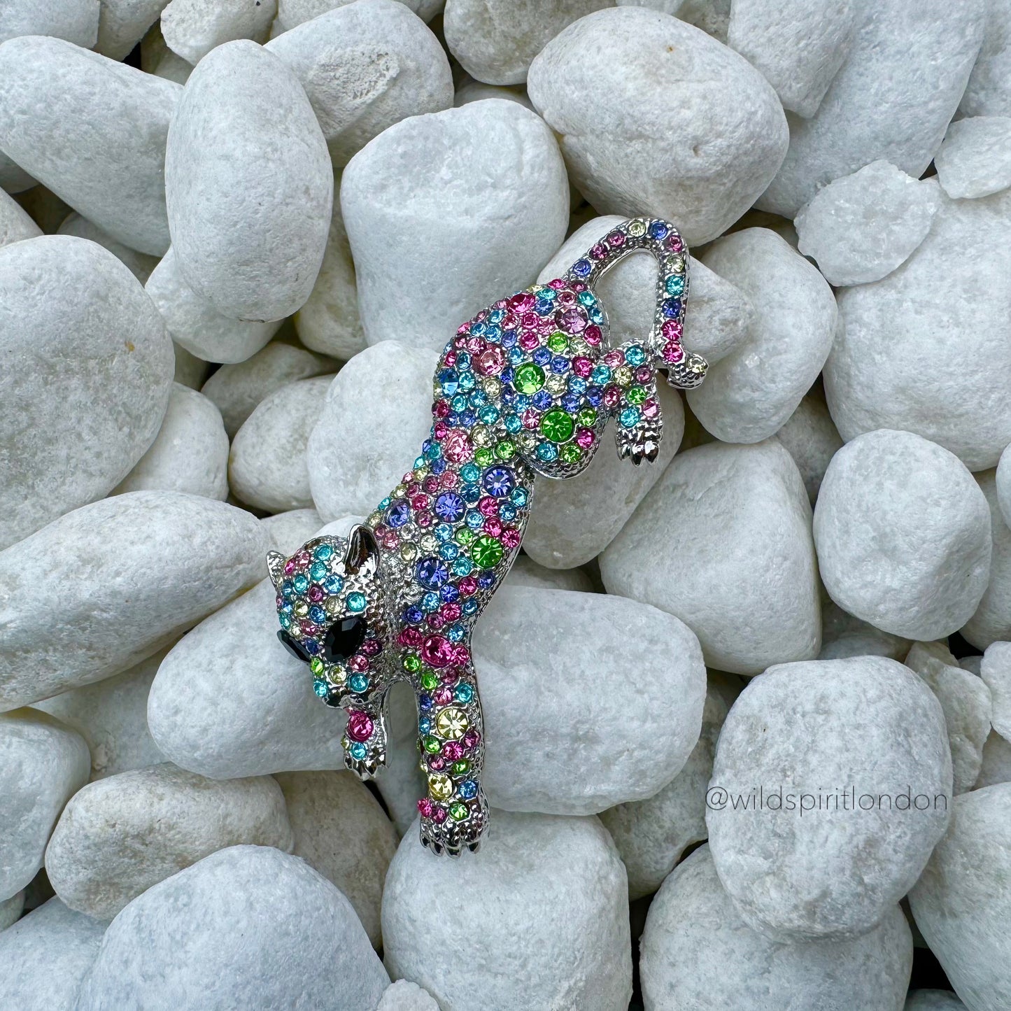 Rainbow Leopard Brooch