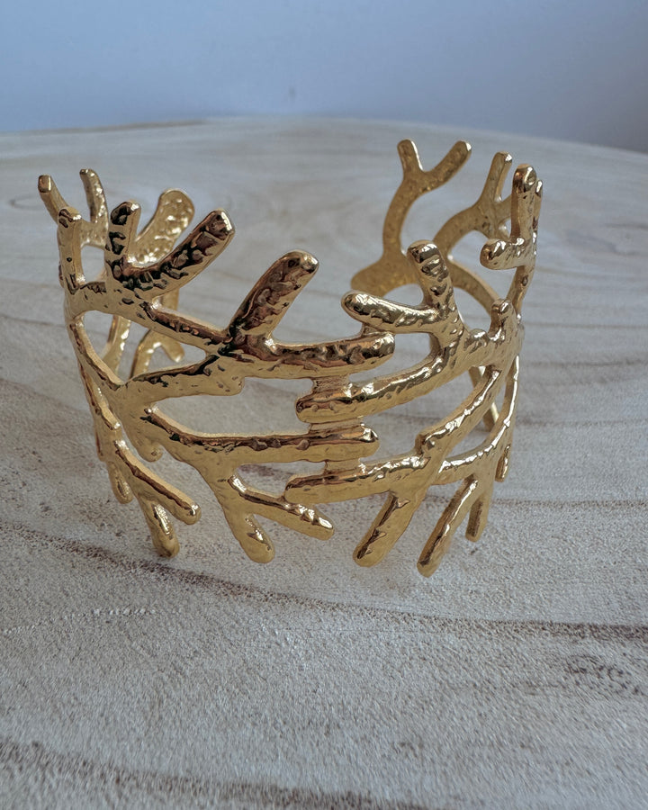 Coral Reef Gold Plated Waterproof Cuff