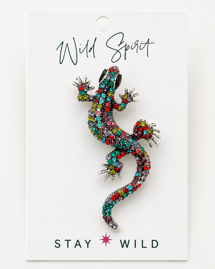 Multicolour Gecko Brooch