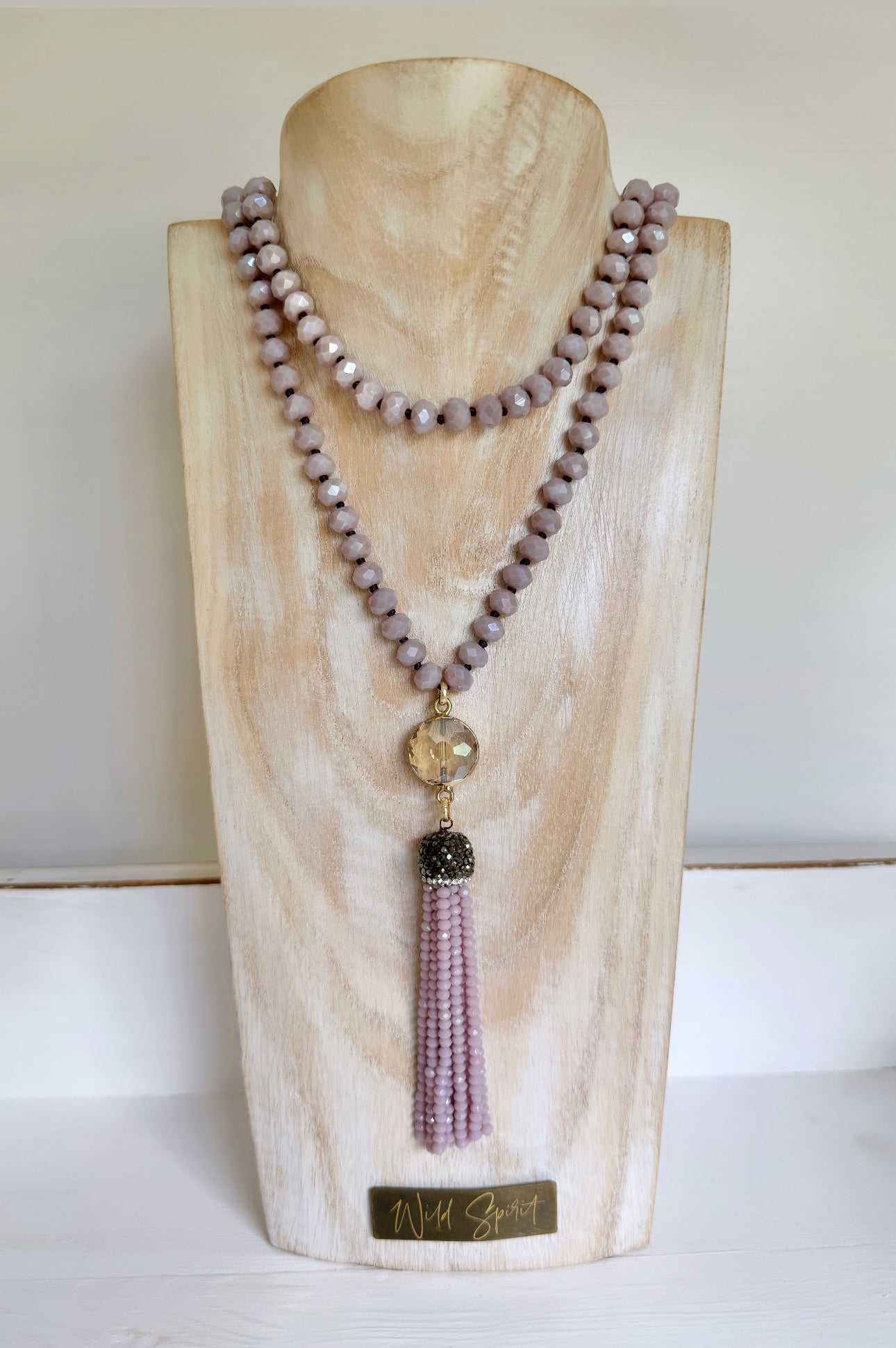 Mauve Tassel Necklace