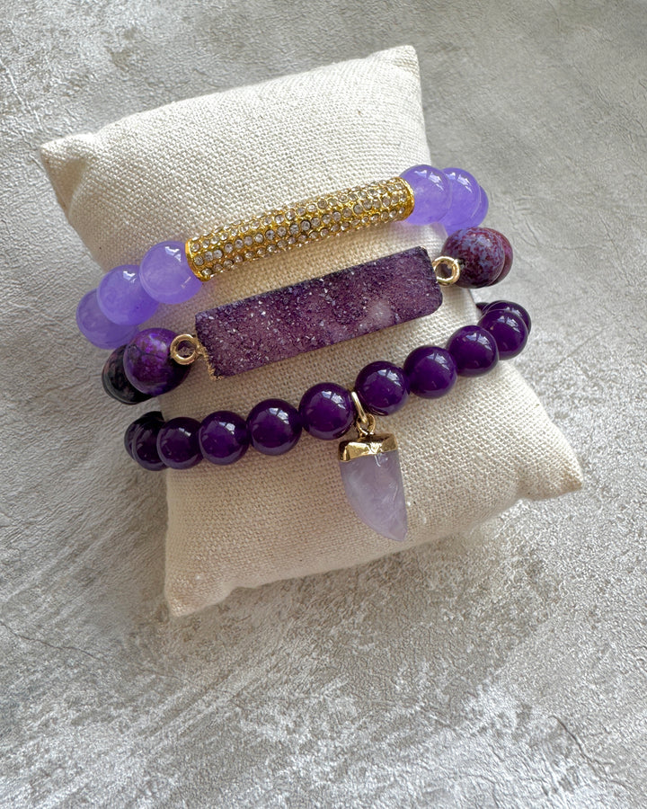 The Purple Haven Druzy Bracelet Stack