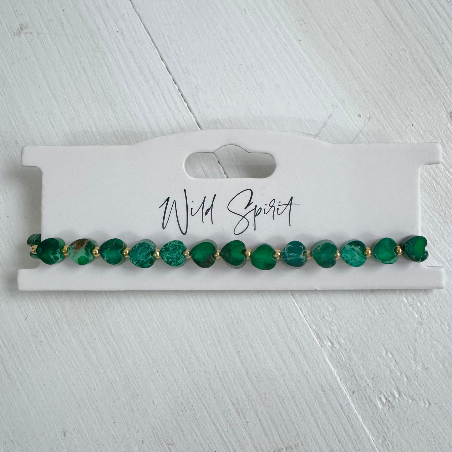 Green Jasper Mini Heart Bracelet