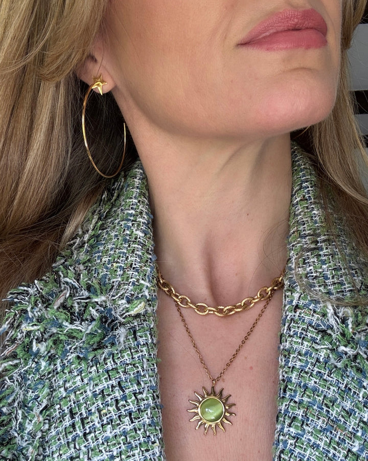 Aventurine Solstice Gold Plated Waterproof Necklace