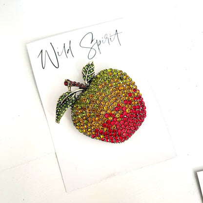 Big Red Apple Brooch