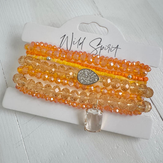 Orange Bright Bracelet Stack