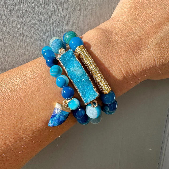 The Blue Haven Druzy Bracelet Stack