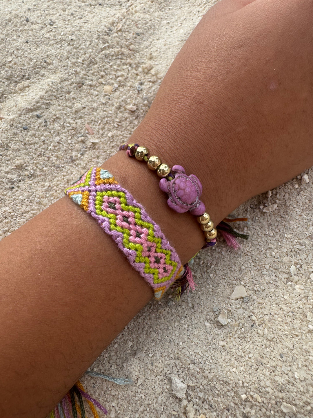 Turtle Charm Woven Bracelet / Anklet – Adjustable & Colourful (Mixed Pack of 8)