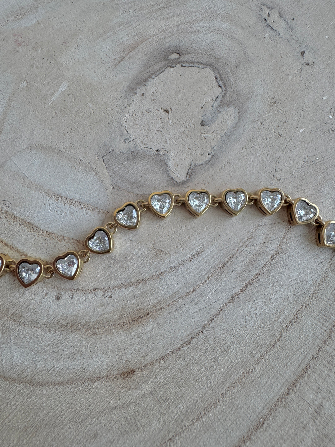 White Love Heart Waterproof Tennis Bracelet