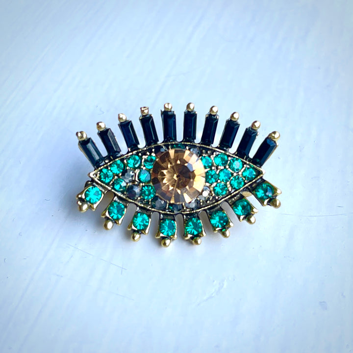 Green Eye of Protection Brooch