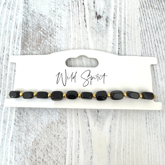 The Black Agate Nomad Bracelet