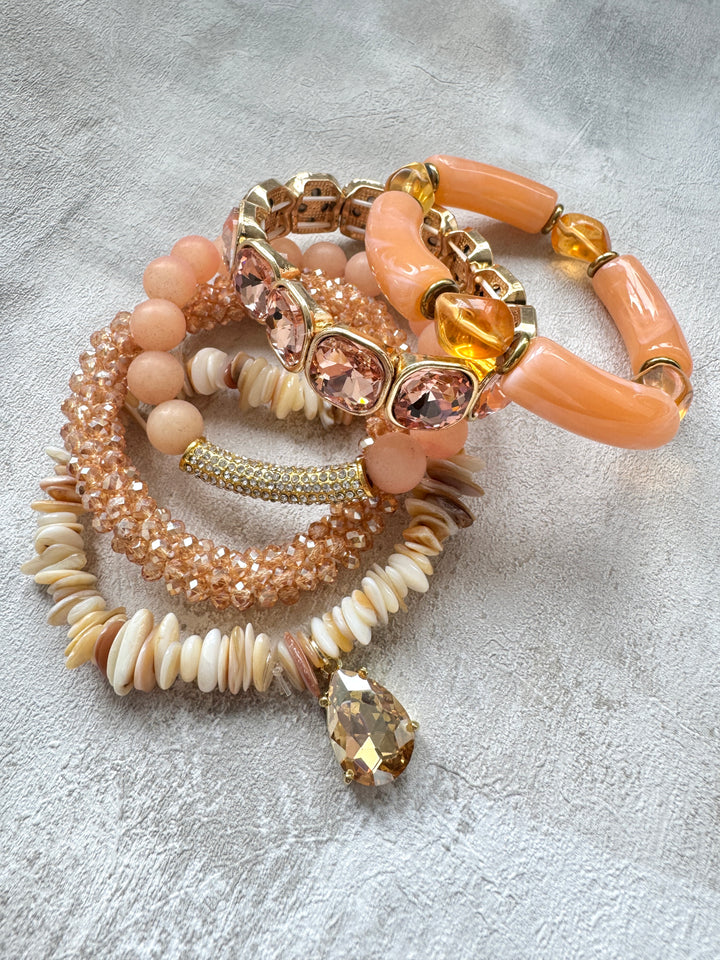 The Peach Bling Bracelet Stack