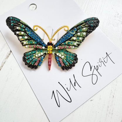 Blue Mix Butterfly Brooch