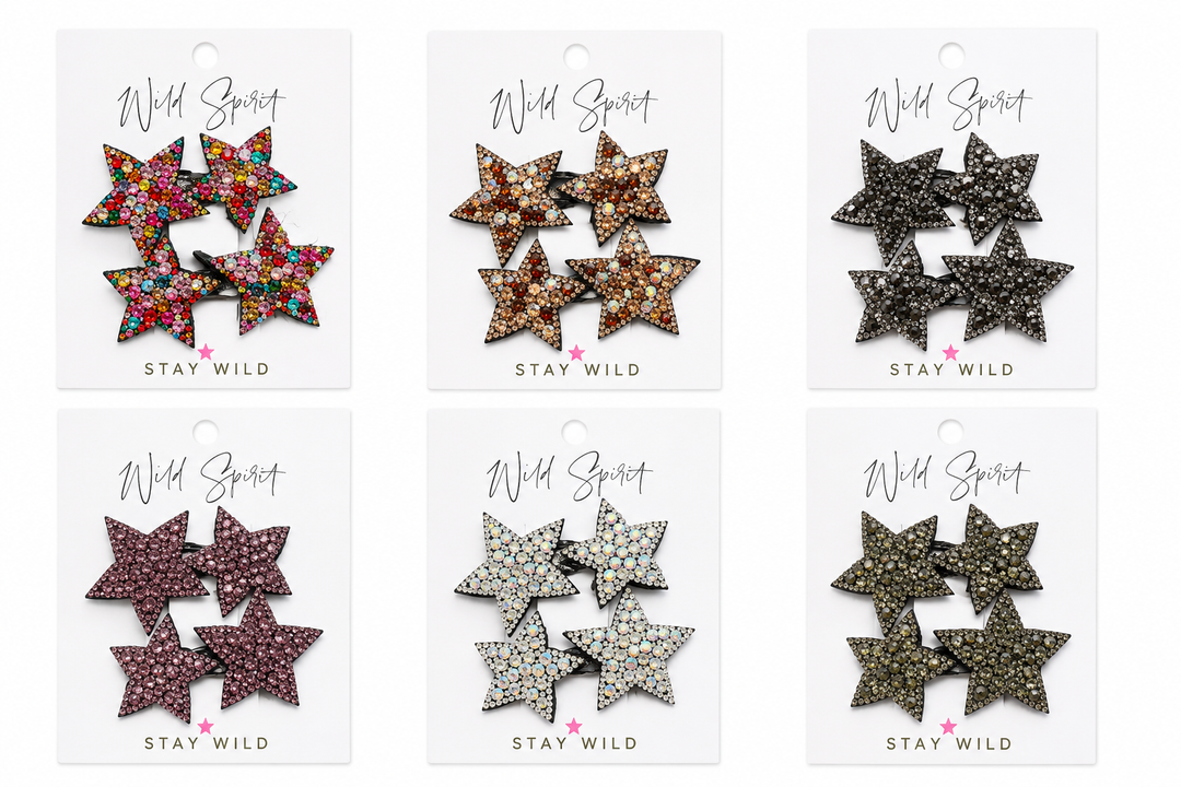 Multi Star Gift Set of 2 Hair Slides (Pack of 5)