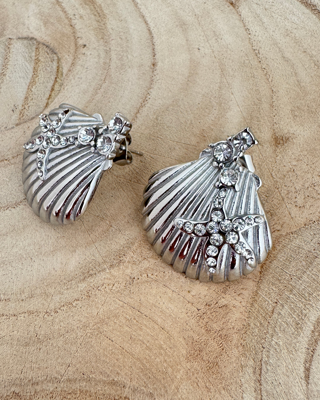 Silver Bling Starfish Earrings