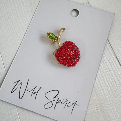 Mini Red Cherry Brooch