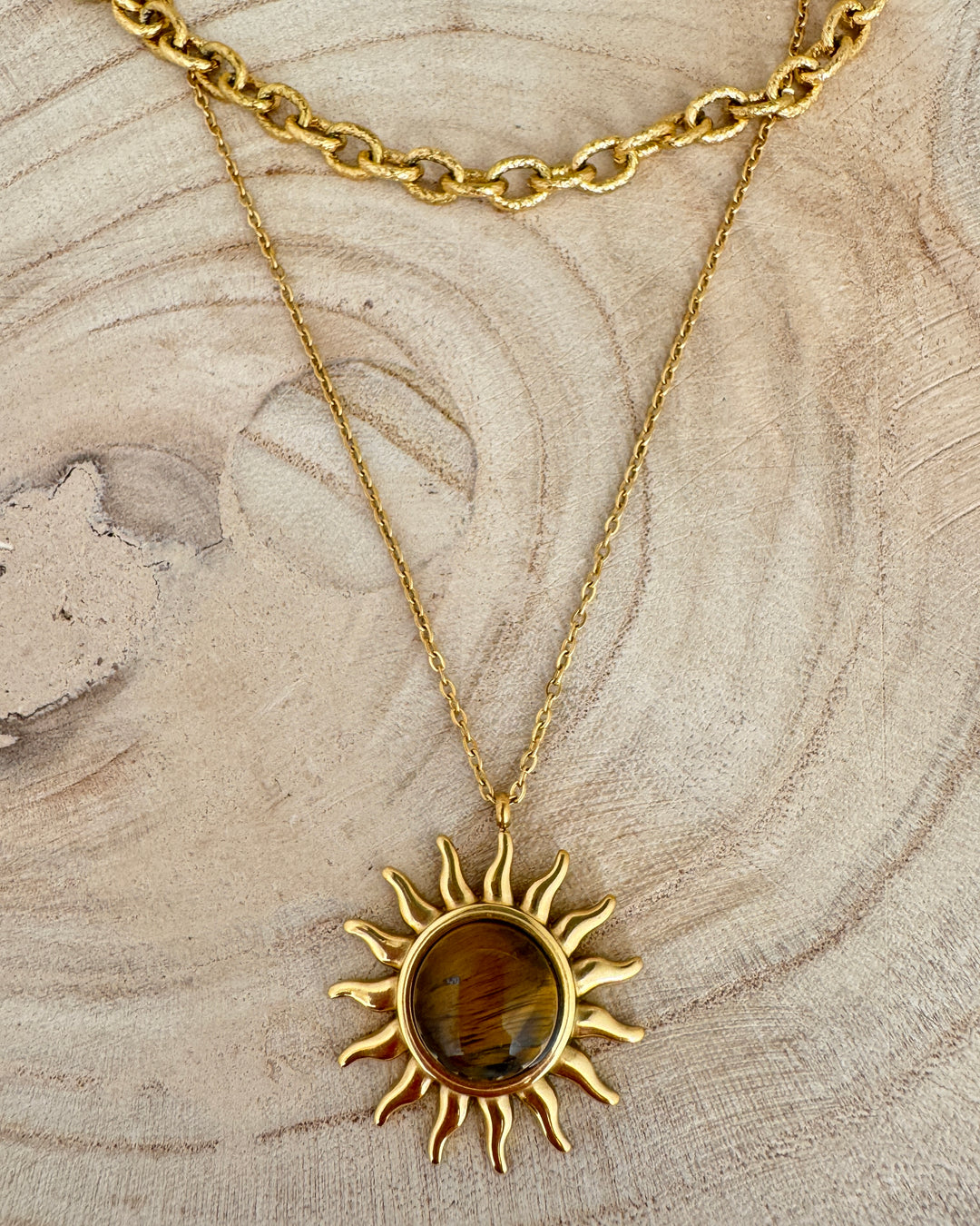 The Tiger Eye Solstice Gold Plated Waterproof Necklace