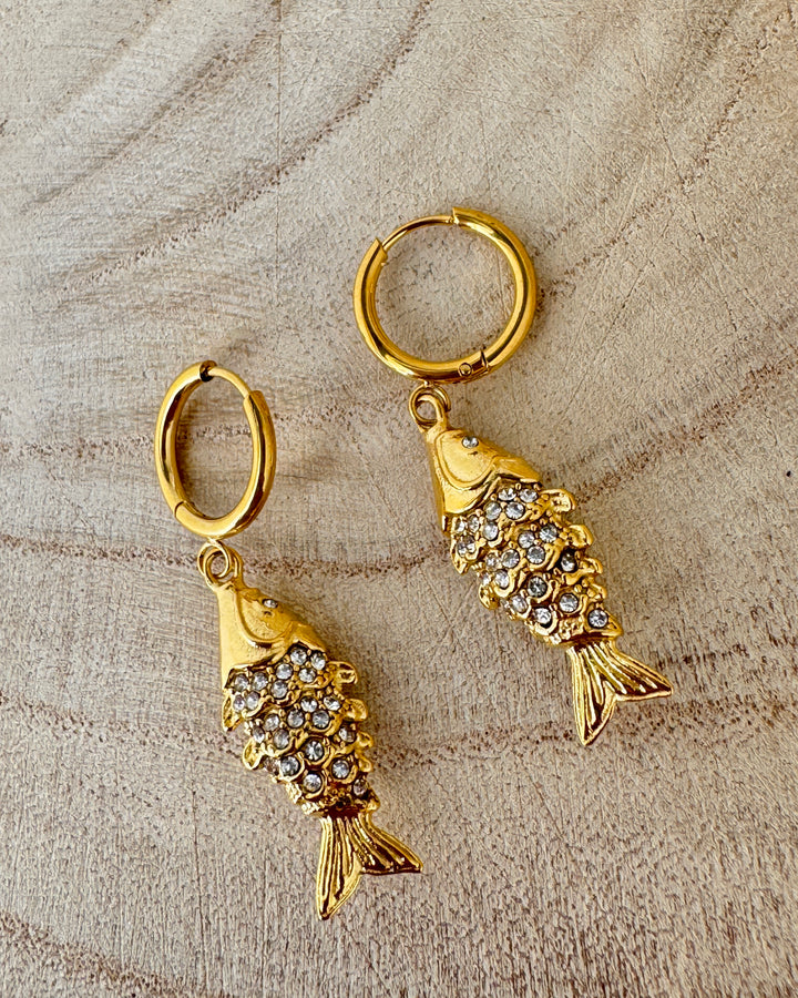 The Shimmerfish Gold Plated Waterproof Gold Earrings