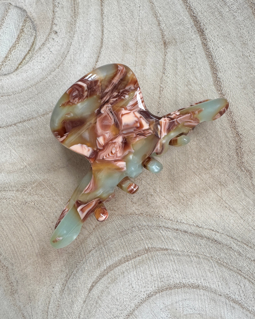 Mint & Brown Hair Clip (Pack of 8)