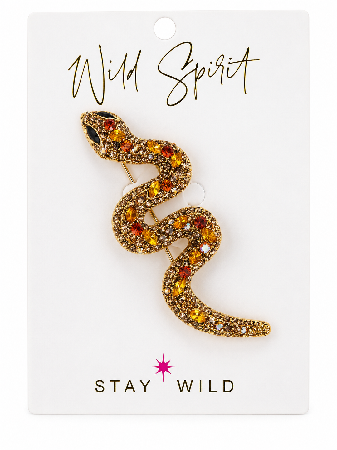 Amber Snake Brooch