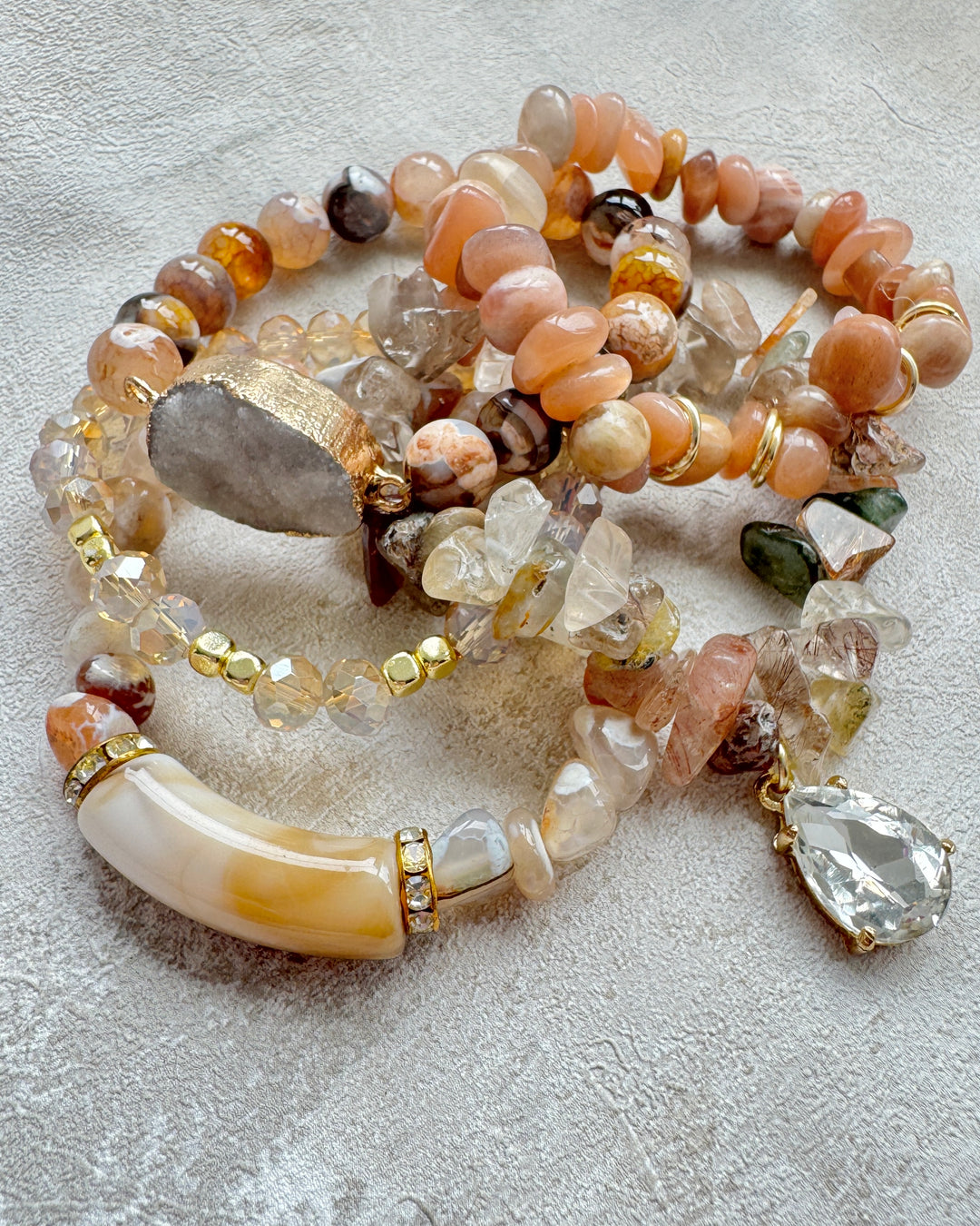 The Blush Natural Stone Bracelet Stack