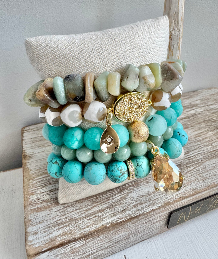 The Bohemia Natural Stone Bracelet Stack